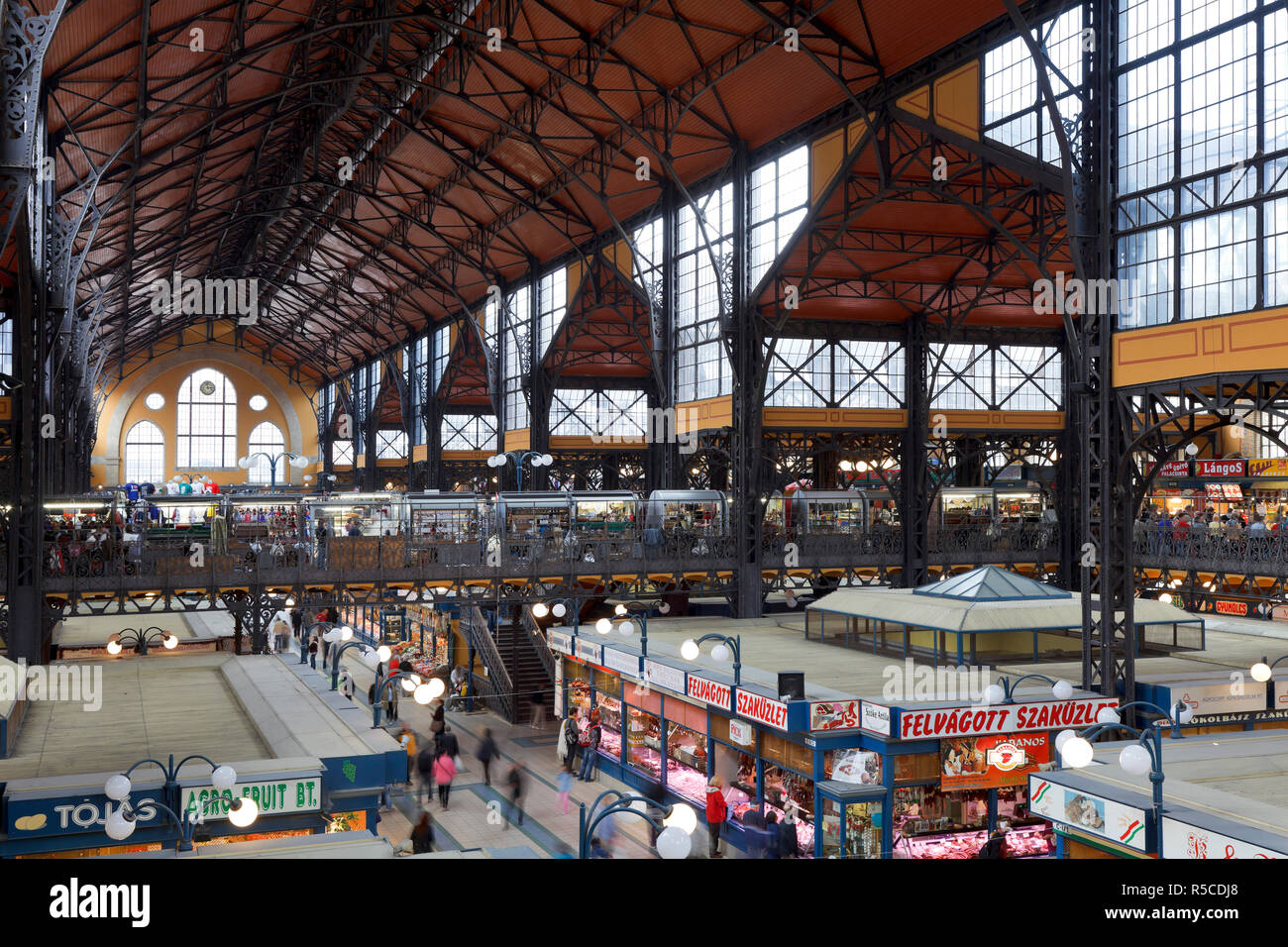 La Hongrie, Budapest, Grand Marché Central (Nagycsarnok) Banque D'Images