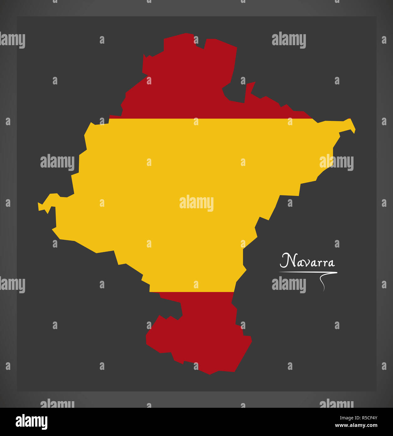 Navarra carte avec drapeau national espagnol de l'illustration Banque D'Images