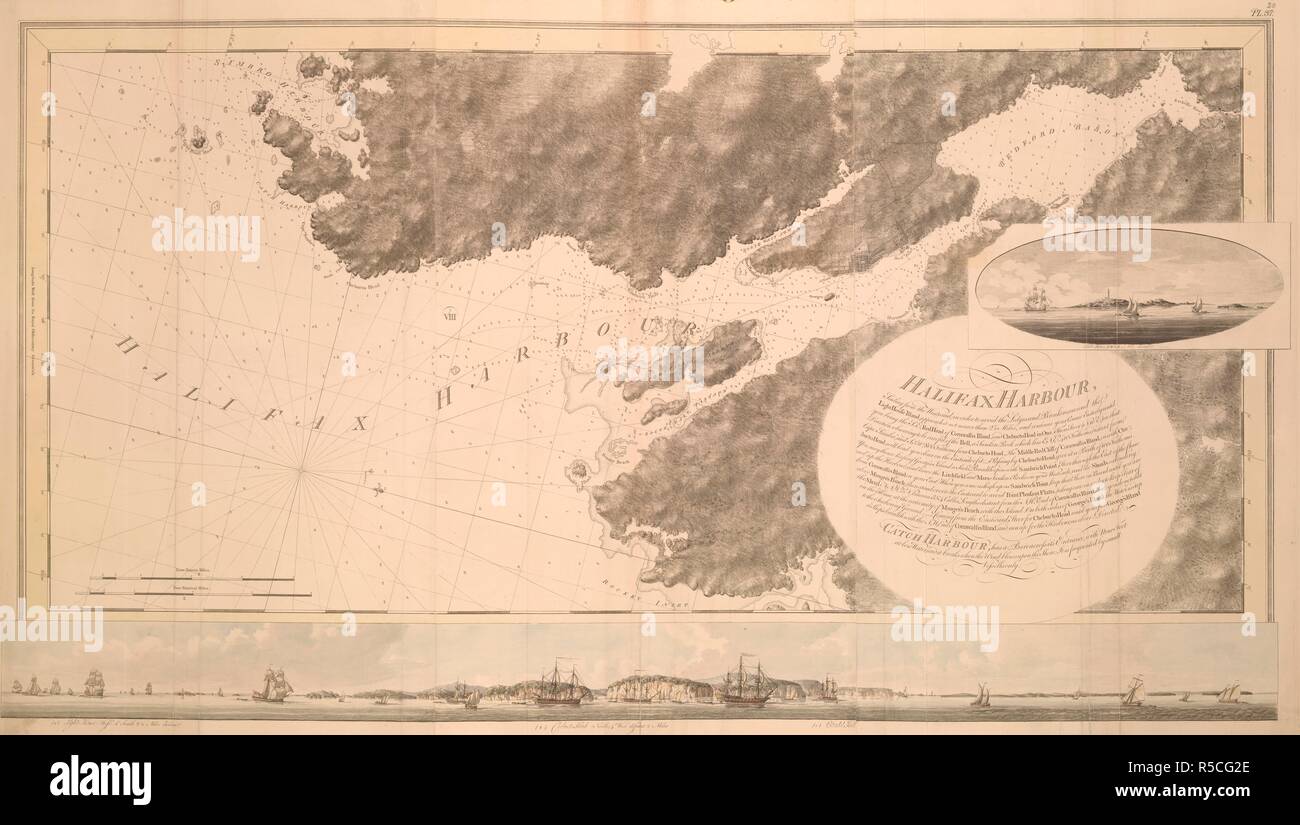 Le port de Halifax. L'Atlantic Neptune, publiés pour l'utilisation de l'outil. 1775 - 1781. Source : Maps.184.m.1.f.35, la plaque 20. Langue : Anglais. Banque D'Images