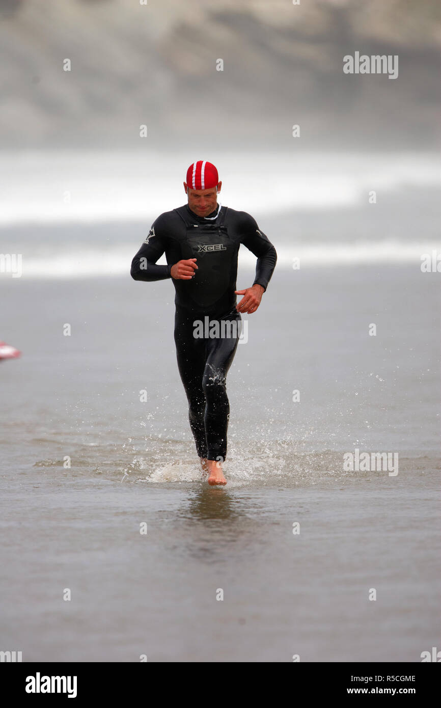 Championnats nationaux de sauvetage sur plage, Newquay, Cornwall, UK. Banque D'Images