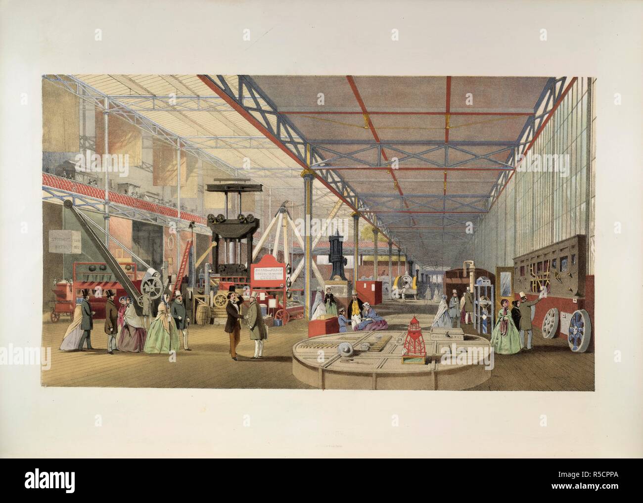 Des machines. Photos de la gamme complète de Dickinson le grand Ex. 1854. La grande presse hydraulique ; Crampton's et autres locomotives à vapeur du Nasmyth ; marteau ; Fox, Henderson et la coopération et l'Stothard grues ; Ransome et platines de mai ; eau ; grues pieux vis ; incendie ; pompes ; eau-rams etc Image réalisée à partir de l'approche globale de Dickinson photos l'Exposition Universelle de 1851. Publié initialement en 1854. produits/ . Source : Cup.652.C.33 volume 2, la plaque XXII. Langue : Anglais. Auteur : Roberts. NASH, JOSEPH. Haghe. Banque D'Images