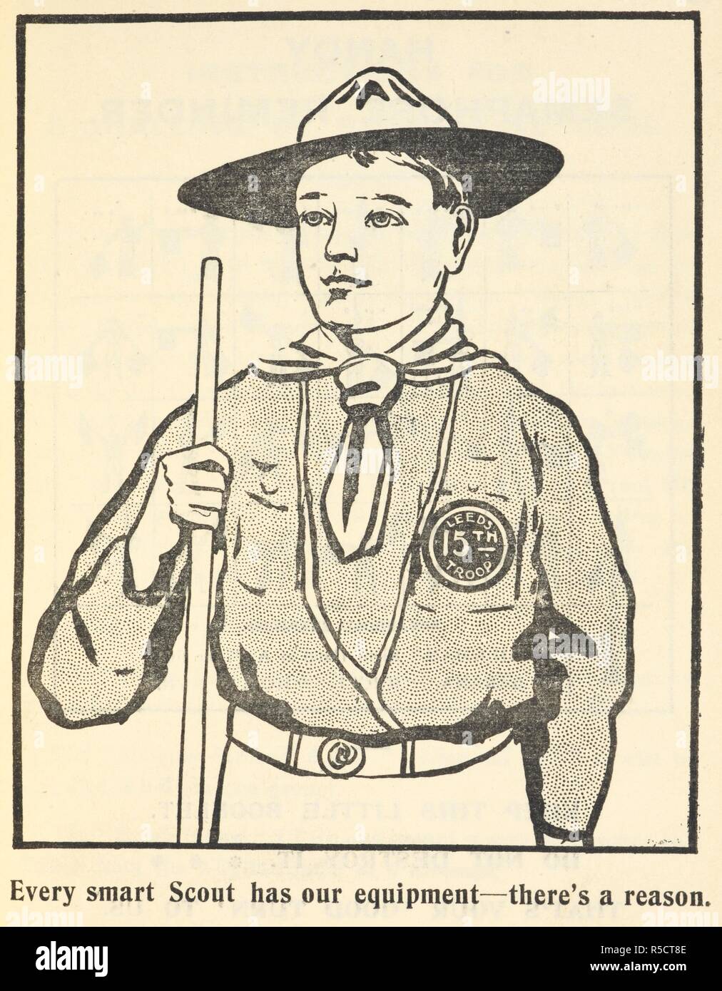 'Chaque scout a smart nos équipements - il y a une raison". Informations utiles de Scouts et de Guides. Boy-scout et guide de l'équipement, en direct de la politiques. Bungay : H. W. Court, [1911]. Source : 8823.e.23.(1) page 11. Banque D'Images