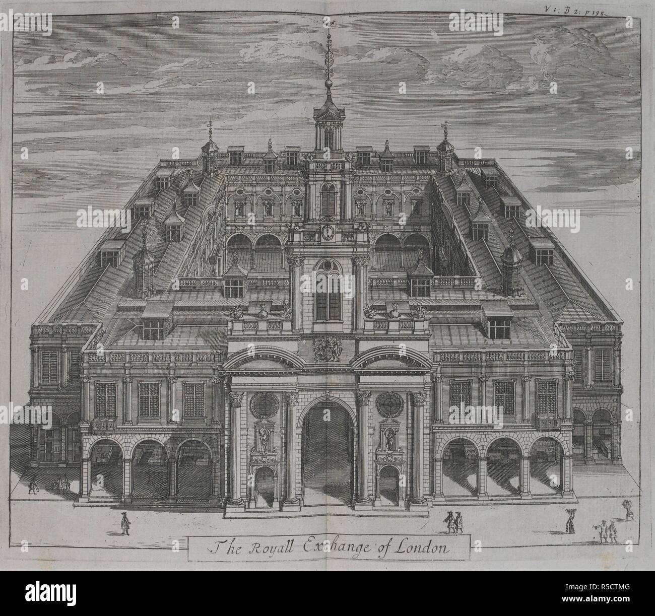 L'Arty échange de Londres. [Un Atlas de Londres, contenant un plan général et trente-six cartes des quartiers, des paroisses et des libertés civiles, avec vingt-cinq points de vue des principales institutions et des bâtiments. Basé sur un sondage antérieur par William Leybourn et Richard Blome]. Londres : A. Churchill, J. Knapton, etc., 1720. Source : 1791.d.5, vol.1.2 plate opp.154. Banque D'Images