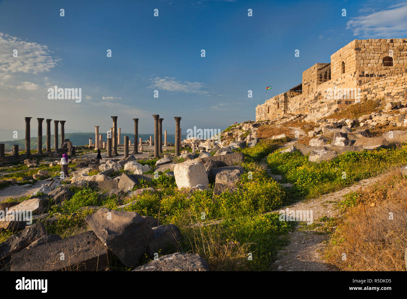 La Jordanie, Umm Qais-Gadara, ruines de l'ancienne ville romaine et juive Banque D'Images