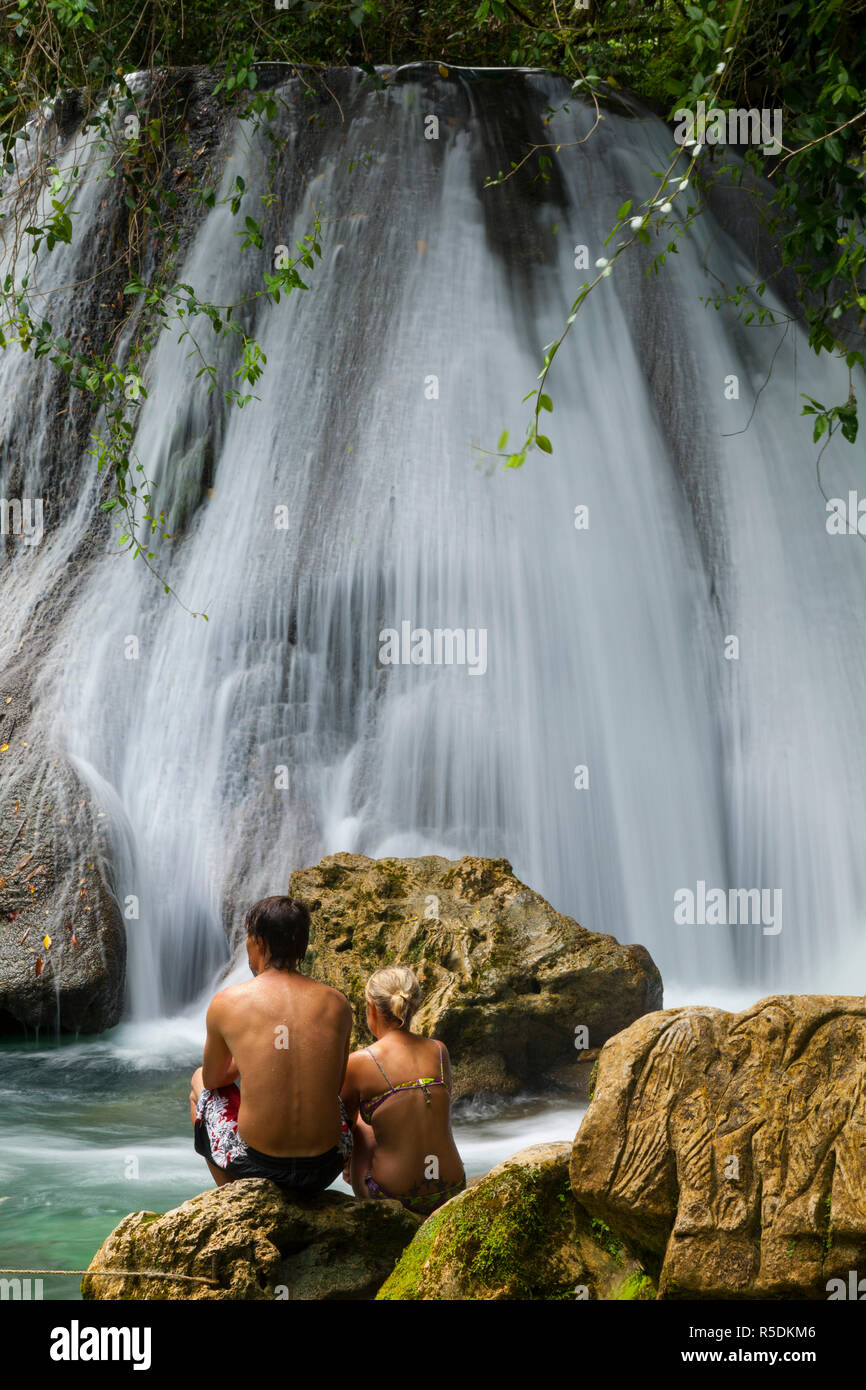 Reach Falls, paroisse de St. Thomas, Jamaïque, Caraïbes Banque D'Images