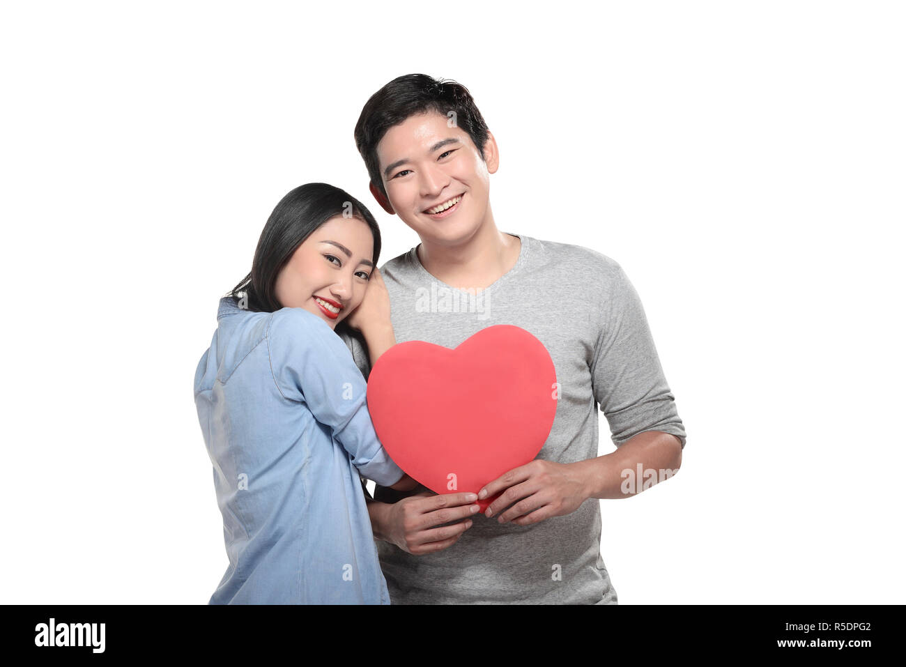 Asian couple fêter la St Valentin Banque D'Images