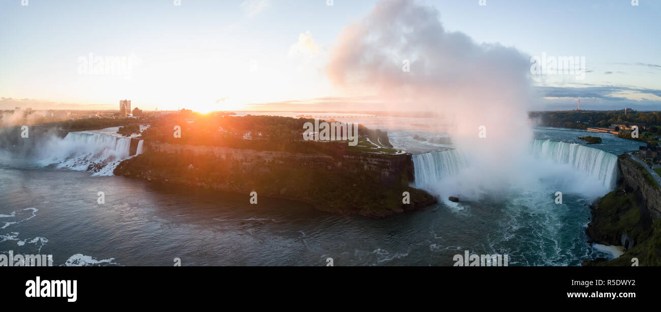 Belle Vue Aérienne Vue Panoramique Des Chutes Du Niagara Au