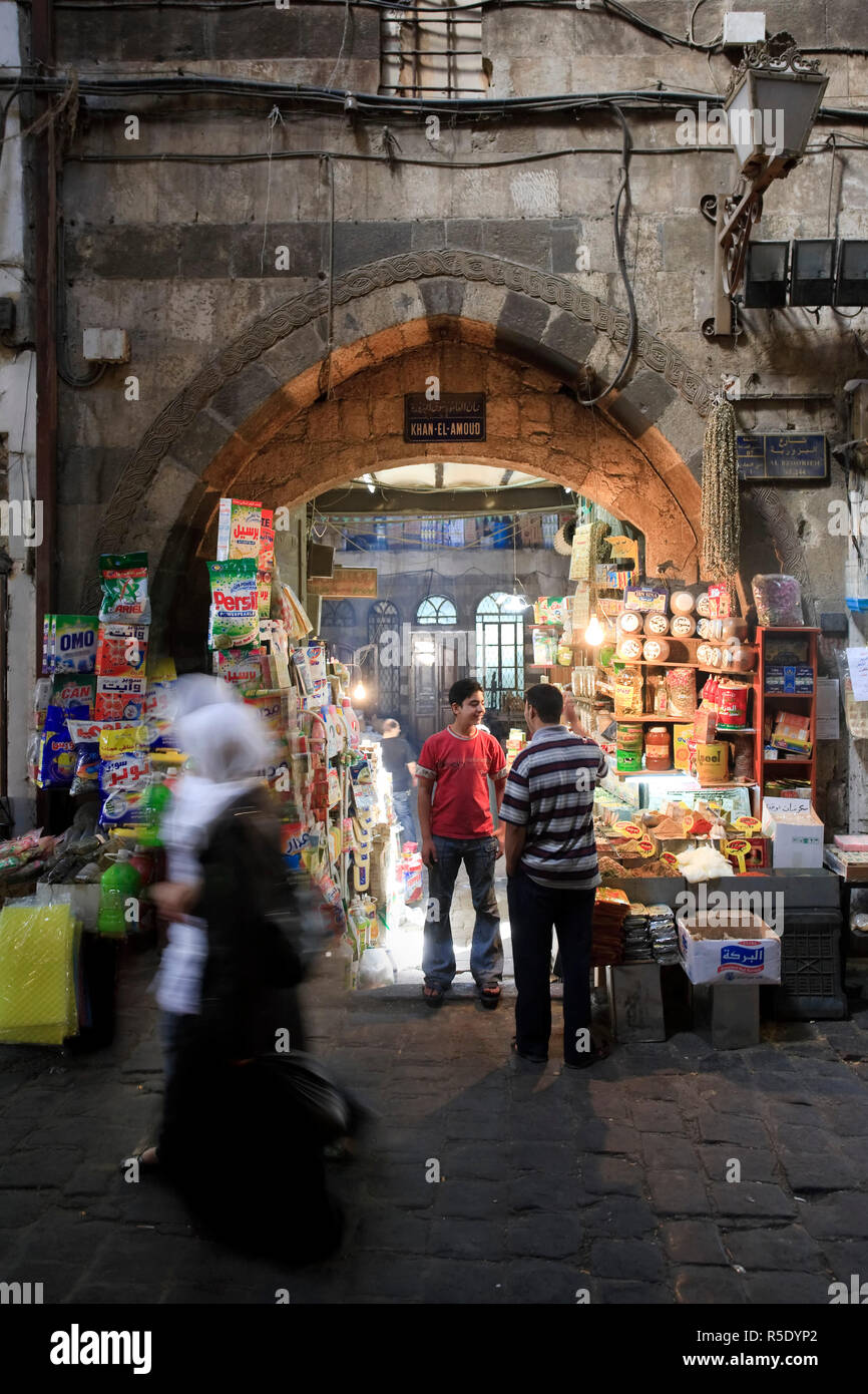 Syrie, Damas, Vieille Ville, le souk des épices, Banque D'Images