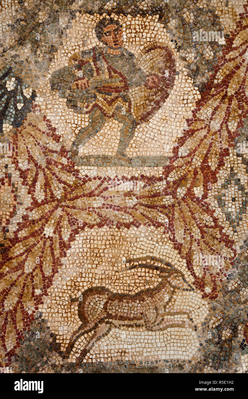 Tunisie, Tunis, Carthage, de l'ère romaine mosaiques Villa Banque D'Images