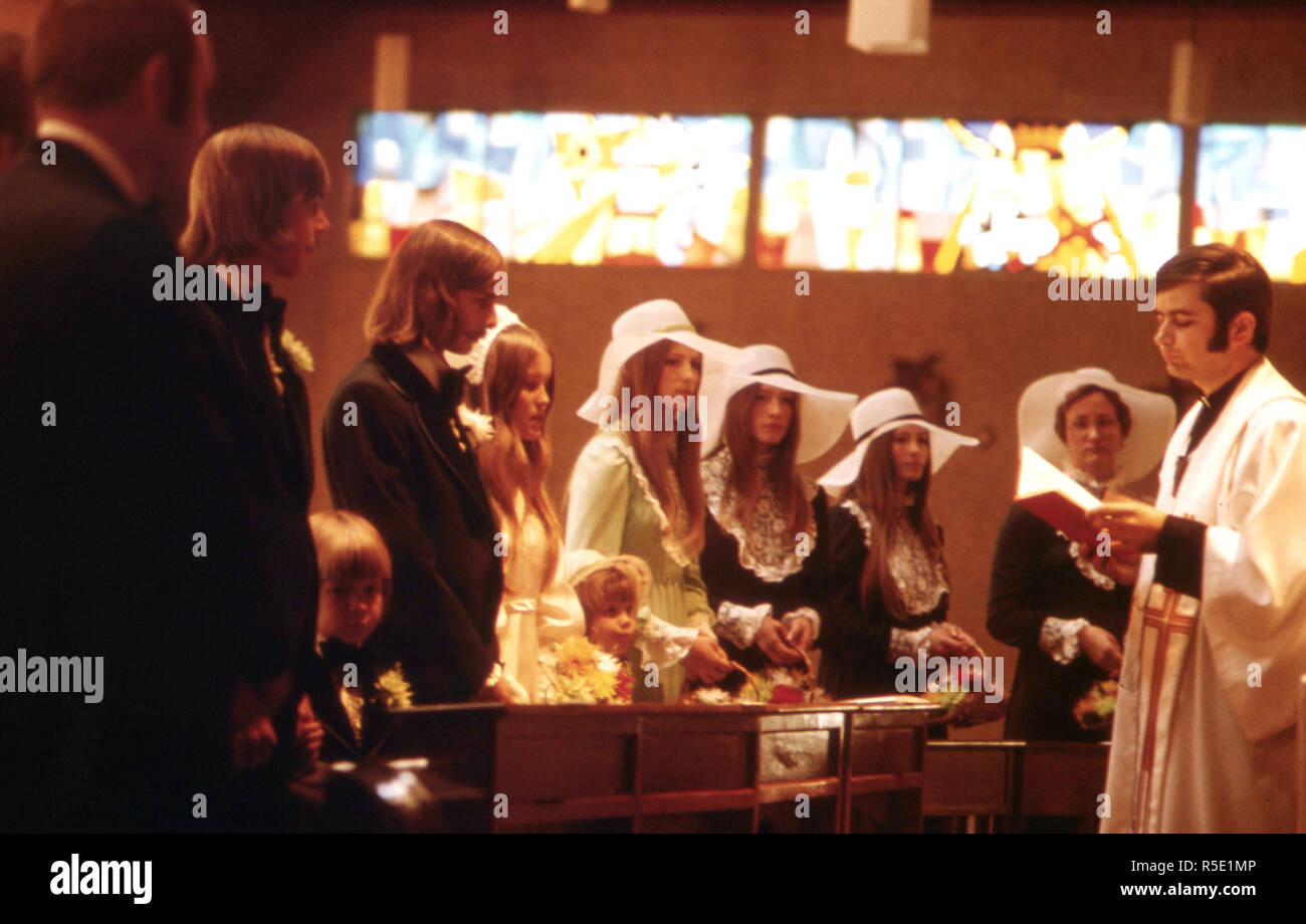 Mariage typique d'automne à New Ulm, Minnesota ca. 1975 Banque D'Images