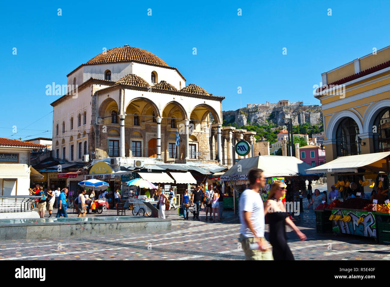 La place Monastiraki, Monastiraki, Athènes, Grèce Banque D'Images