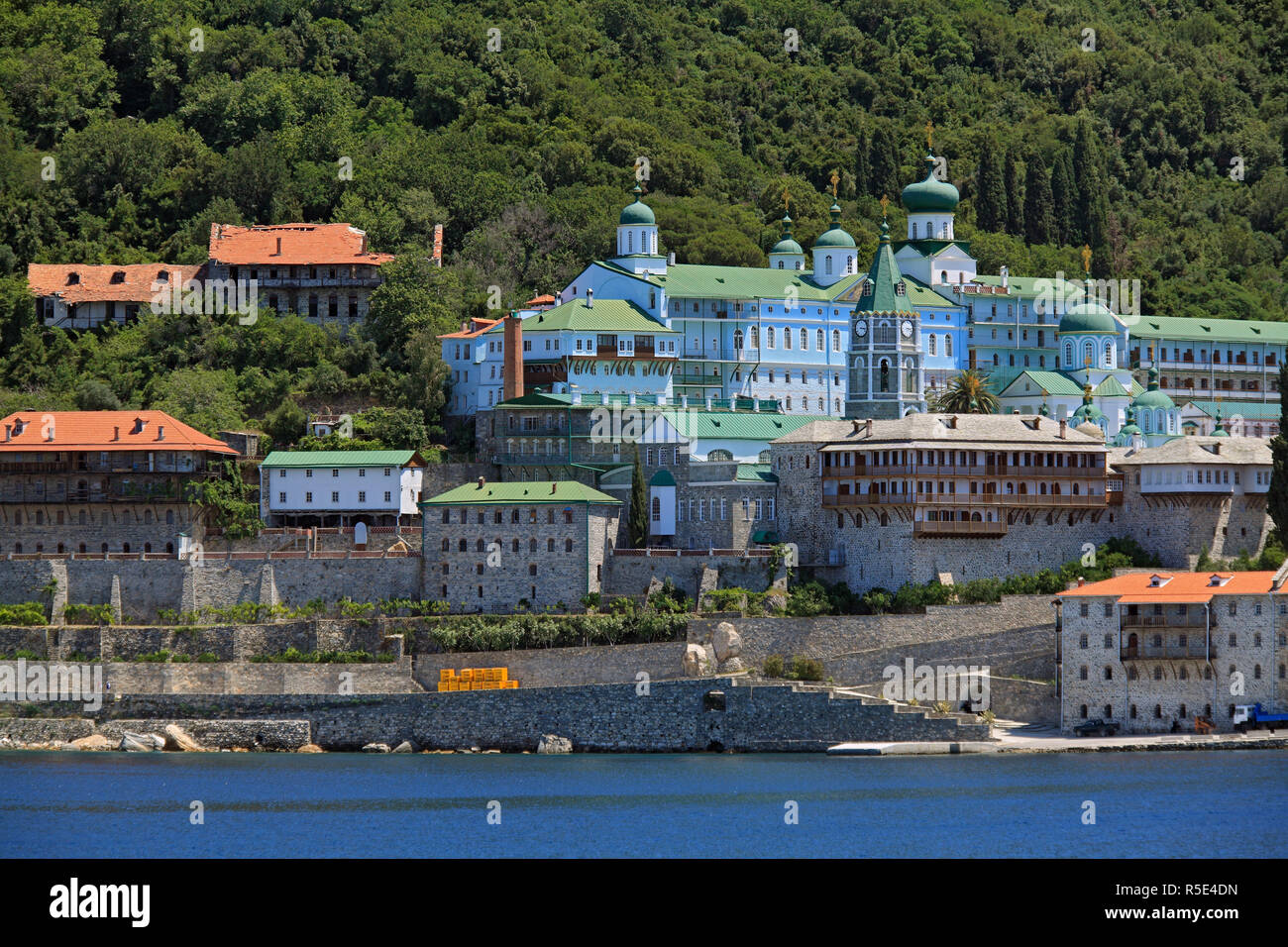 Monastère Saint-panteleimon, péninsule Athos, Athos, Chalkidiki, Grèce Banque D'Images