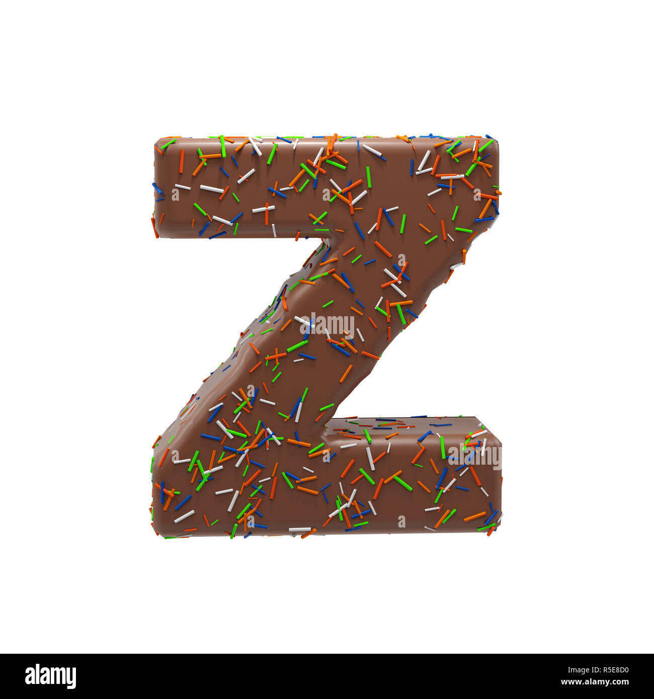 Gateau Au Chocolat Donut Font Avec Des Paillettes Lettre Z Delicieuse Illustration 3d Render Photo Stock Alamy