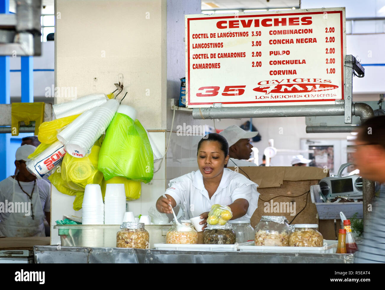 Panama, Panama City, El Mercado del Mariscos, le marché aux poissons, ceviche, Casco Viejo Banque D'Images