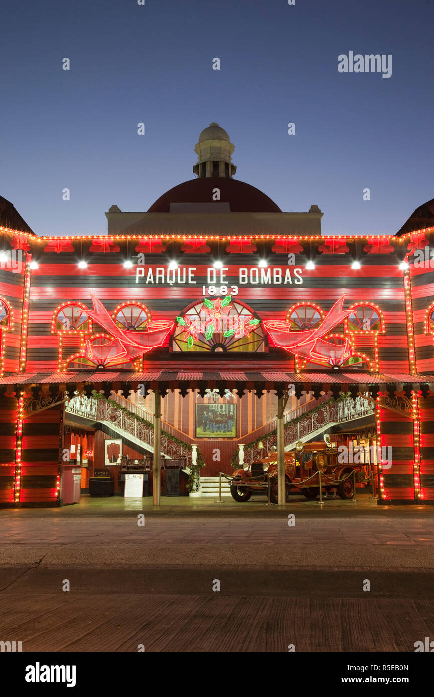 Puerto Rico, Côte Sud, Ponce, Plaza de Las Delicias, Parque de bombas, firehouse museum Banque D'Images