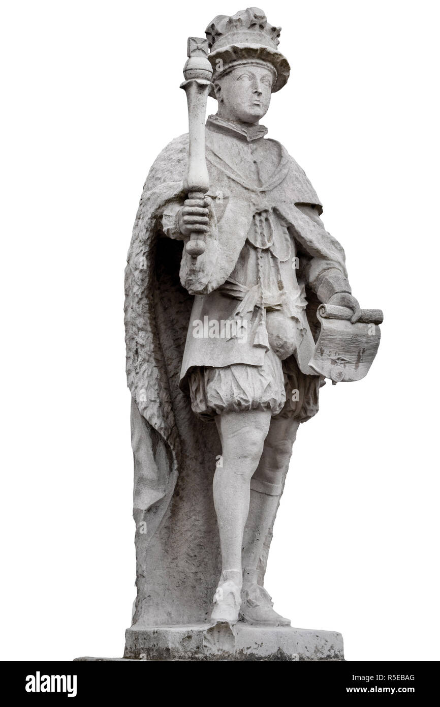 Statue du Roi Édouard V1, près de l'entrée de St Thomas' Hospital à Southwark, Londres. Edward a fondé l'hôpital. Banque D'Images