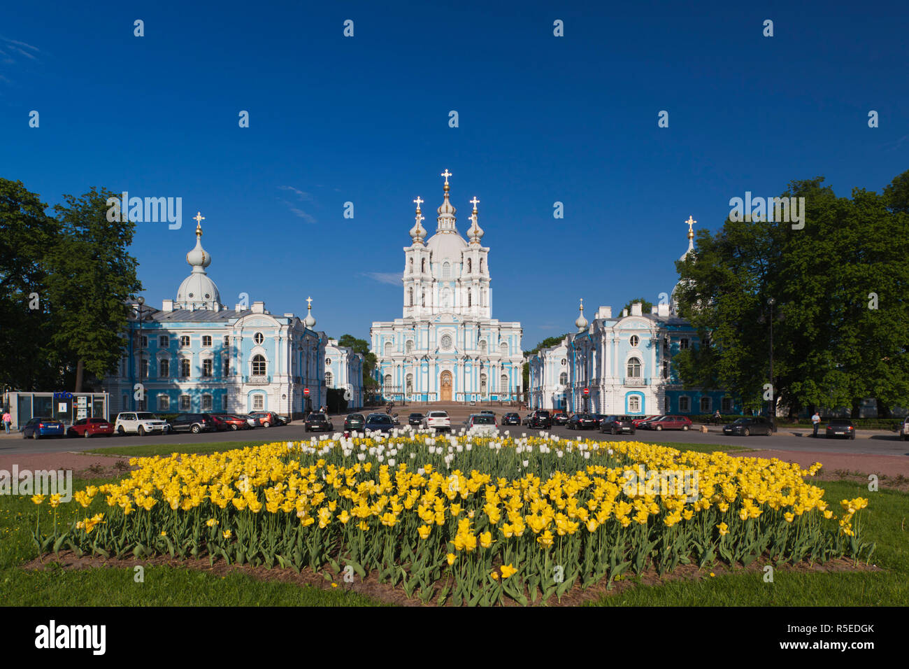 La Russie, Saint-Pétersbourg, Smolny, cathédrale de Smolny Banque D'Images