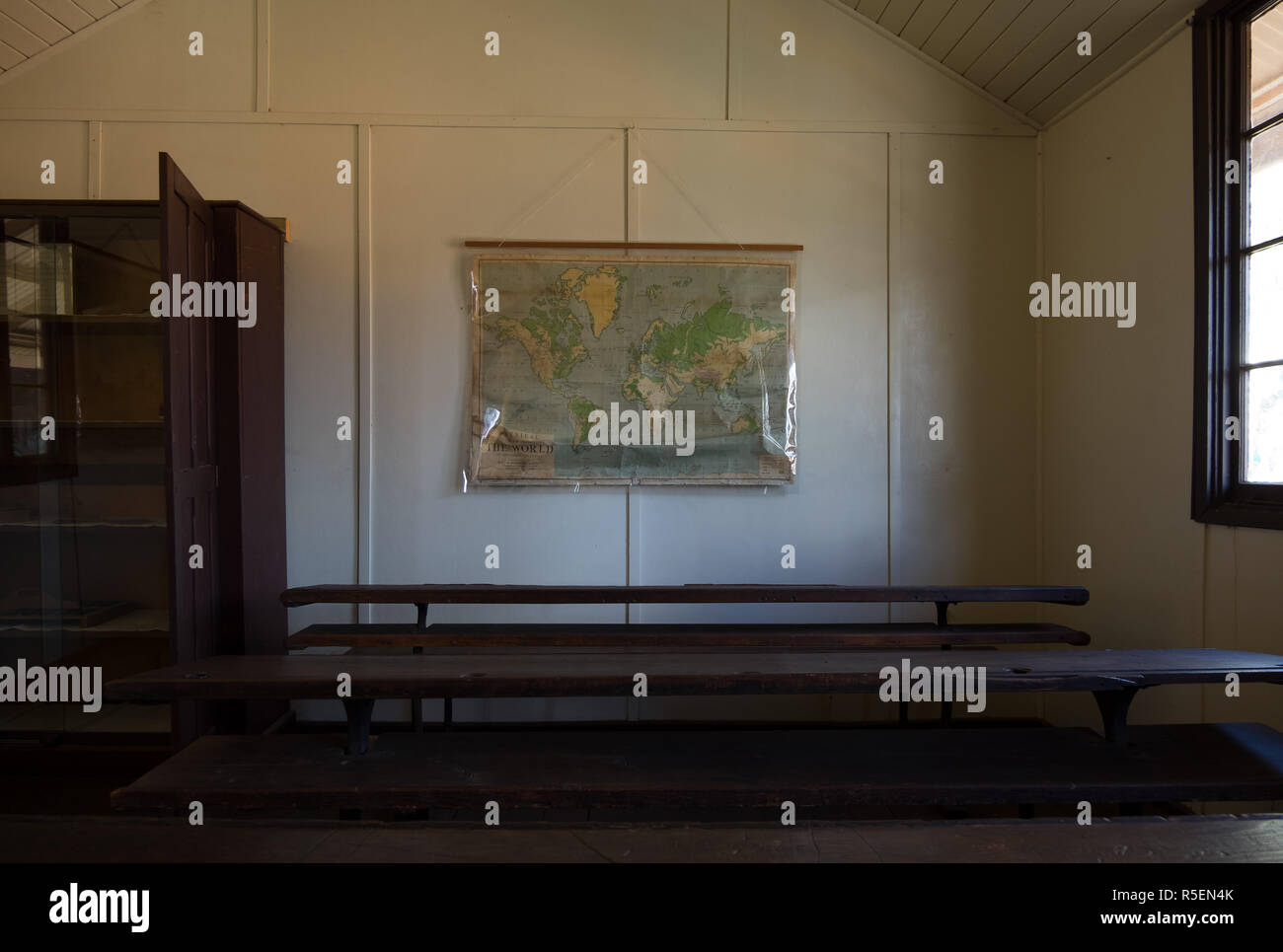 Les loisirs d'une ancienne école de Cunderdin, Australie. Banque D'Images