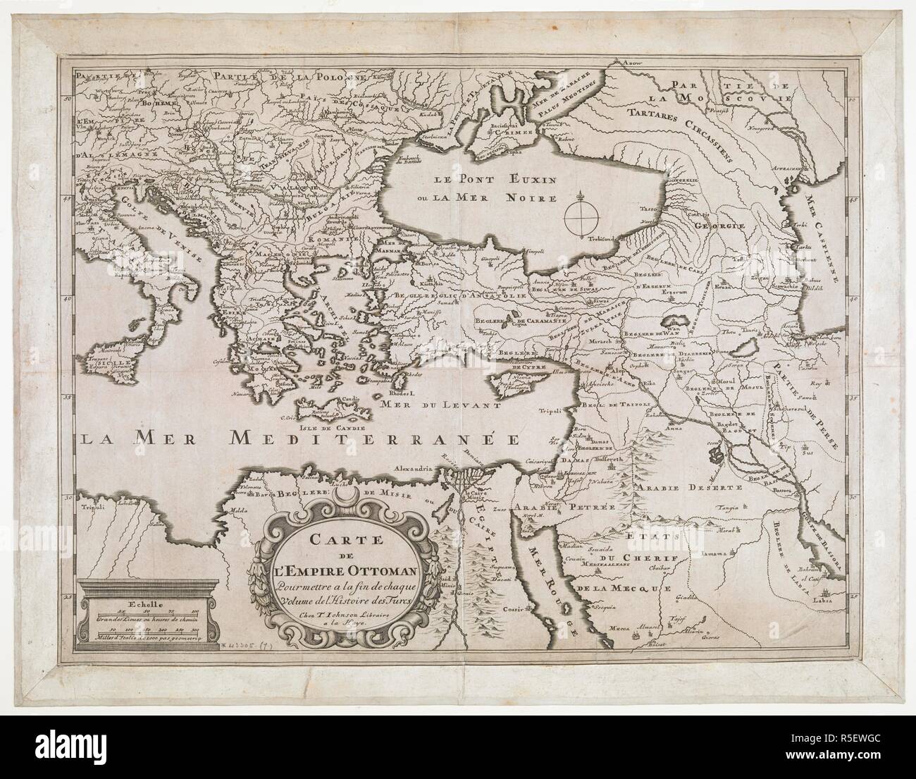 Une carte de l'Empire Ottoman. Carte de l'Empire Ottoman. La Haye : T. Johnson, [1730 ?]. Source : * des cartes 43305.(7.). Langue : Français. Banque D'Images