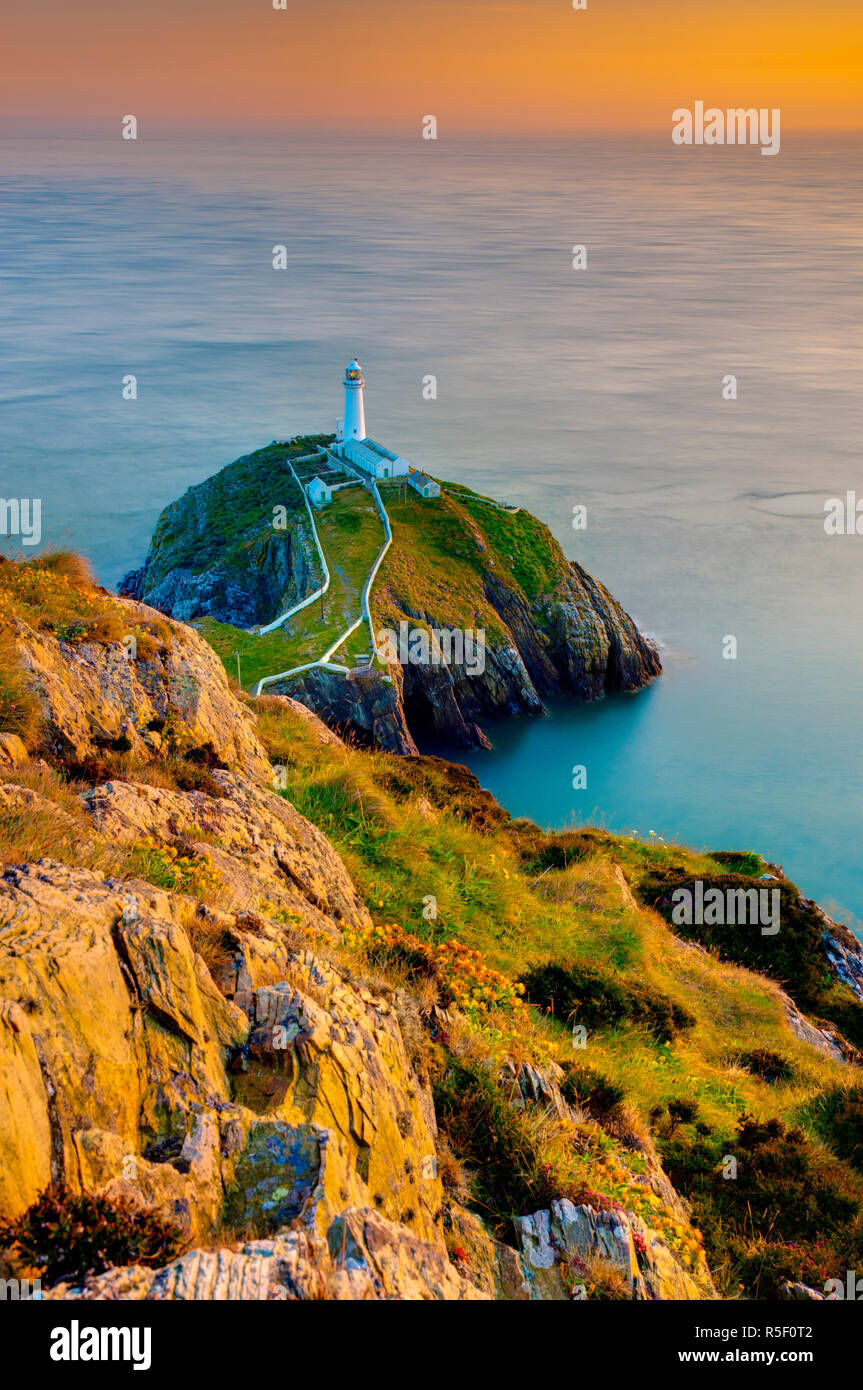 Royaume-uni, Pays de Galles, Anglesey, Holy Island, phare de South Stack Banque D'Images