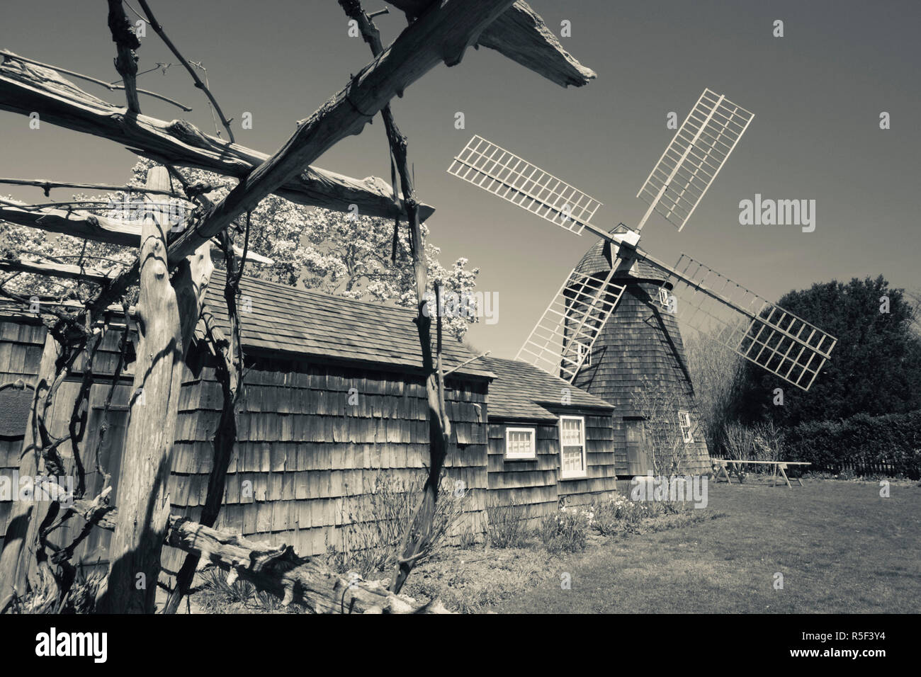 USA, New York, Long Island, The Hamptons, East Hampton, Mulford ferme, site historique, b.1680, moulin à eau Banque D'Images