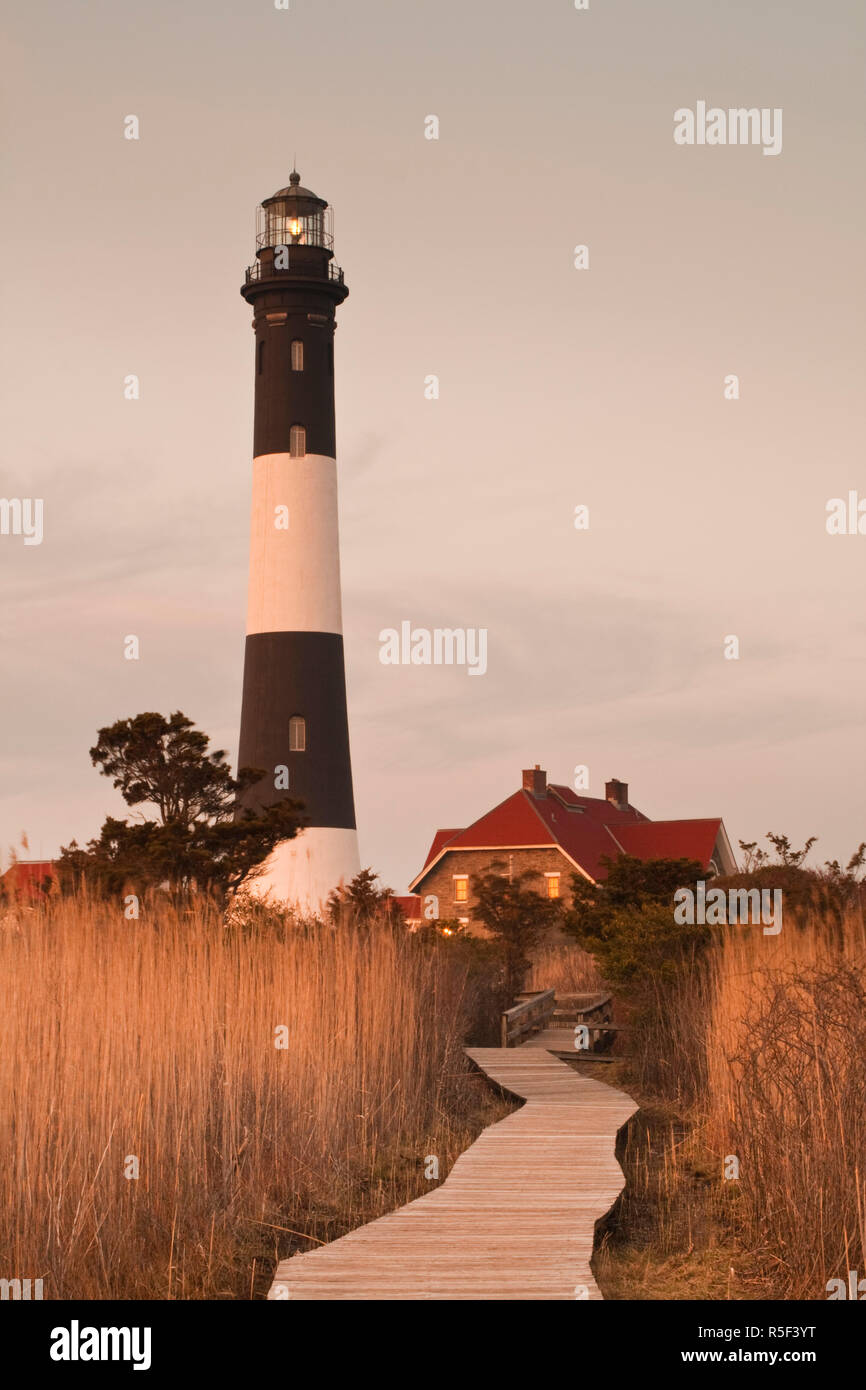 USA, New York, Long Island, Fire Island, Robert Moses State Park, Fire Island Lighthouse Banque D'Images
