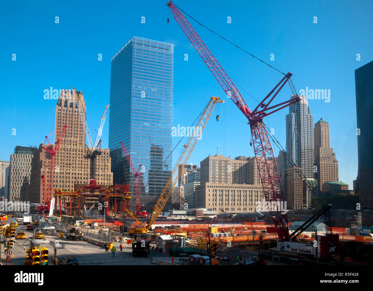 USA, Manhattan, au centre-ville, le World Trade Centre construction site Banque D'Images