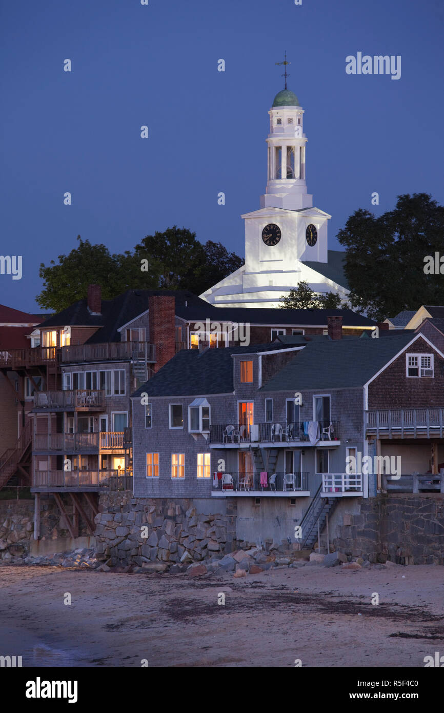 USA, Massachusetts, Cape Ann, Gatineau, ville vue de l'avant plage Banque D'Images