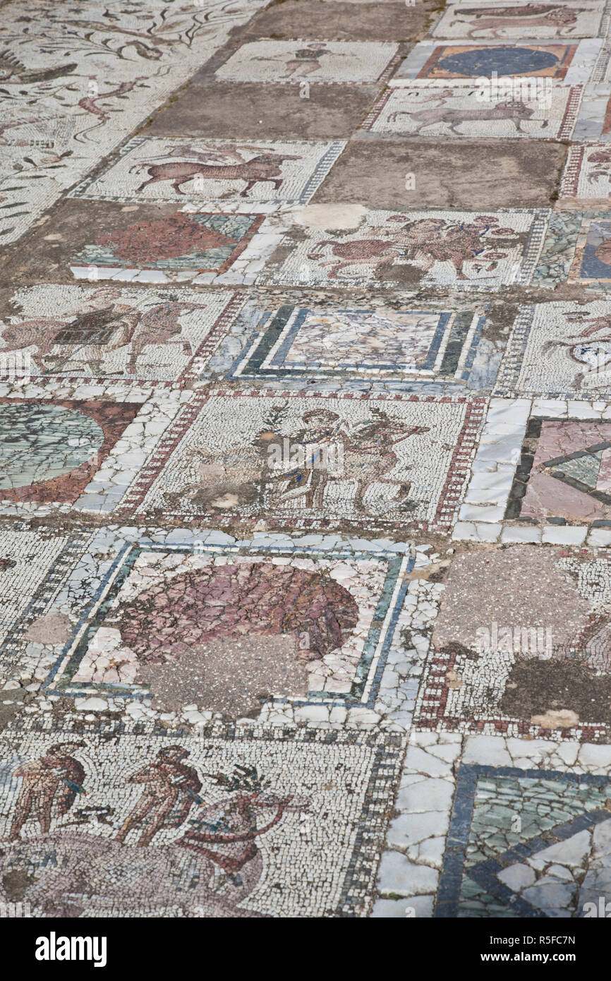 Tunisie, Tunis, Carthage, de l'ère romaine mosaiques Villa Banque D'Images