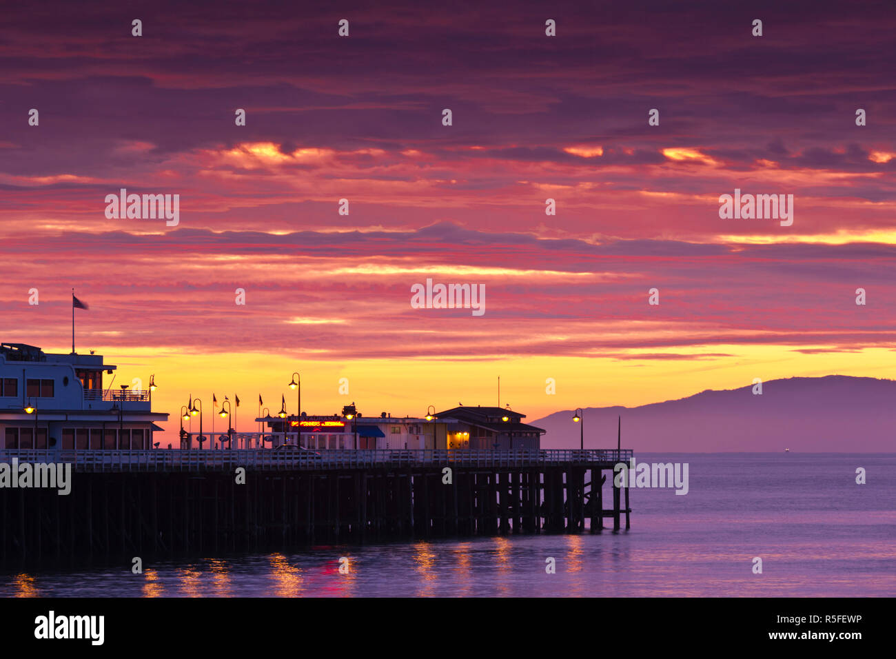 États-unis, Californie, côte centrale, Santa Cruz, Quai Municipal, Dawn Banque D'Images