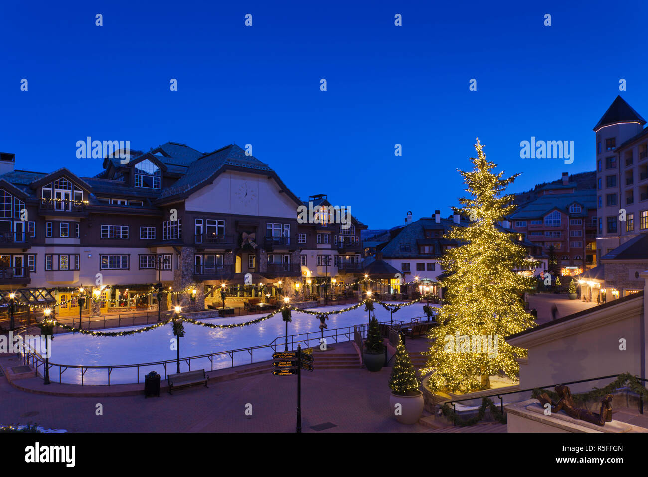 USA, Colorado, Beaver Creek, Beaver Creek Ski, patinoire Banque D'Images