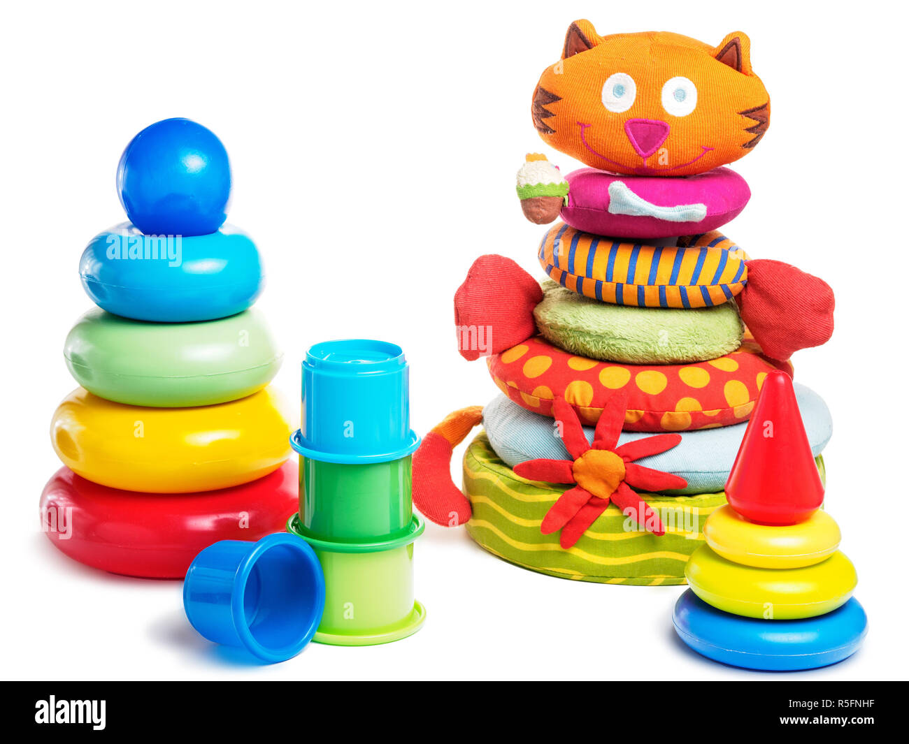 Bebe Jouets Differents Pyramide Isolee Photo Stock Alamy
