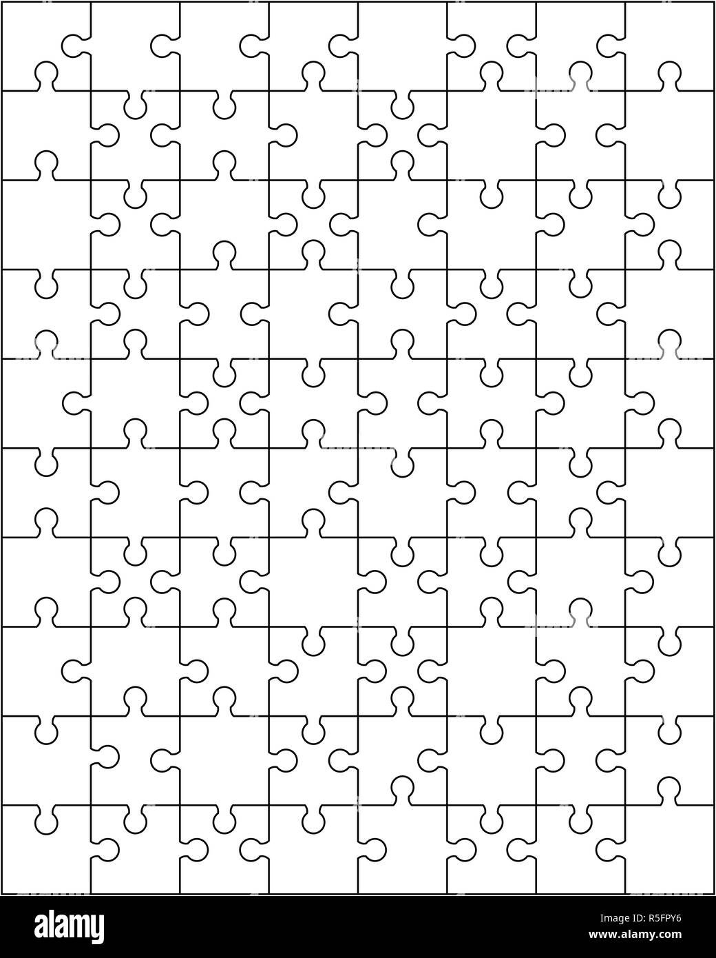 Vector illustration of white puzzle, pièces séparées Banque D'Images