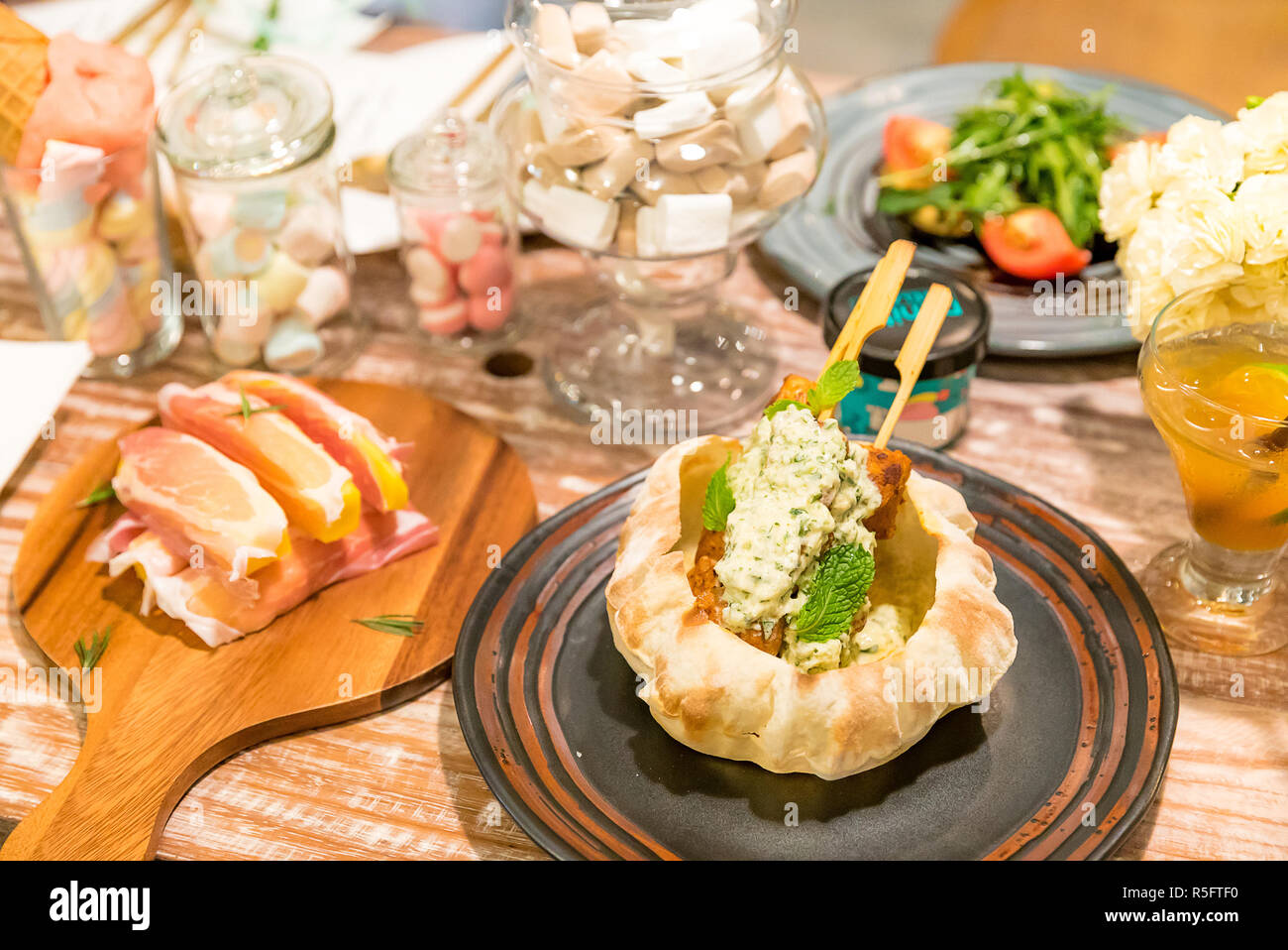 Brochettes de poulet Banque D'Images