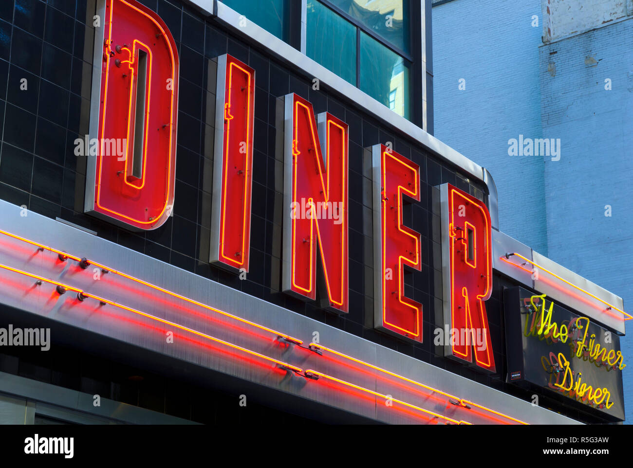 USA, New York, Manhattan, Midtown, West 57th Street, Brooklyn Diner Banque D'Images