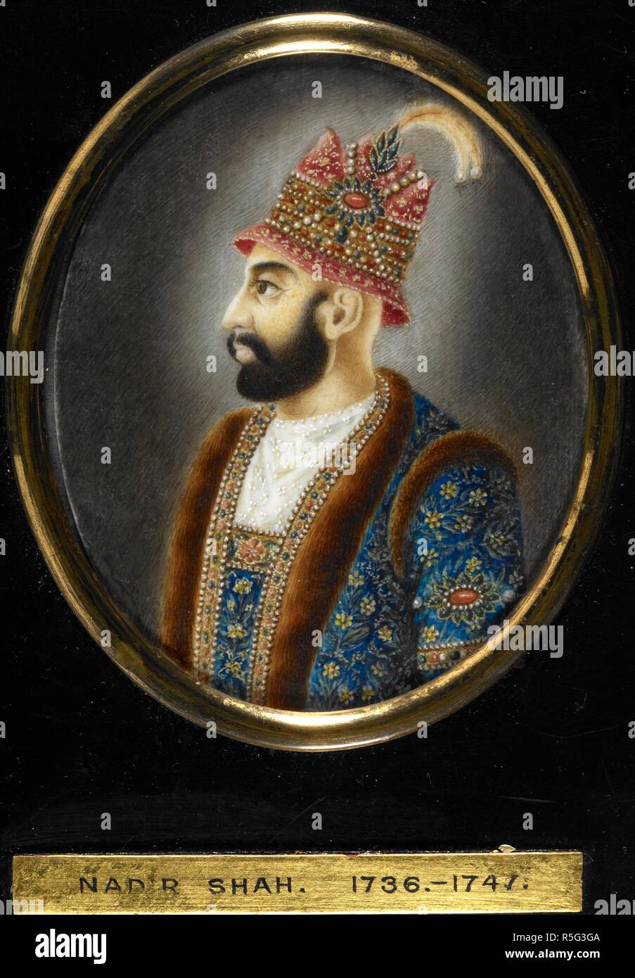 Nadir Shah de Perse 1732-47. . 1805 - 1810. L'aquarelle. Miniature sur ivoire. Source : Add.ou.3113. Auteur : ANON. Banque D'Images