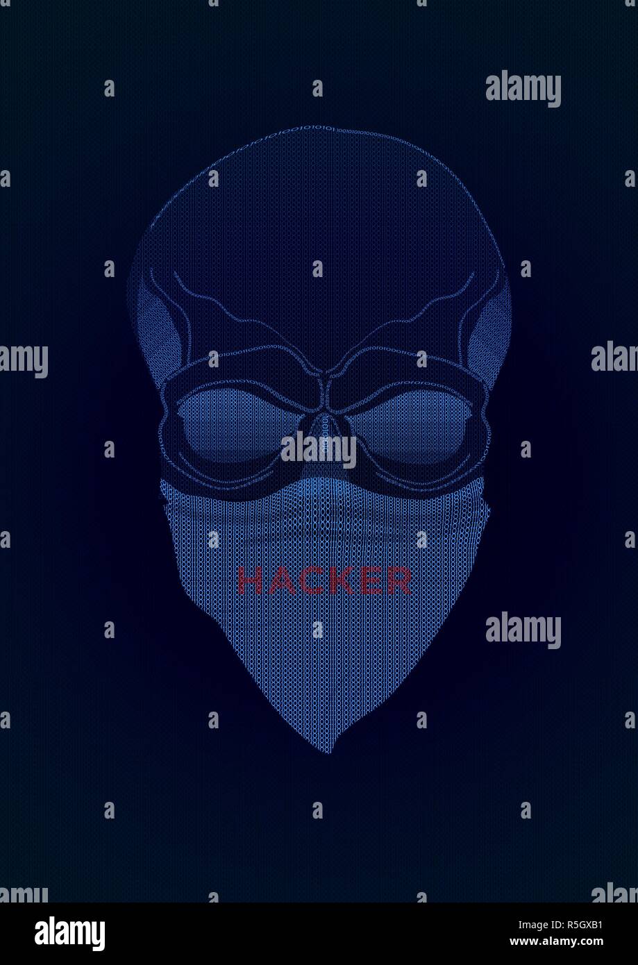 L'agent secret, hacker. Homme Mystérieux avec le masque sur fond sombre. Agent secret. Incognito. undercover. Banque D'Images
