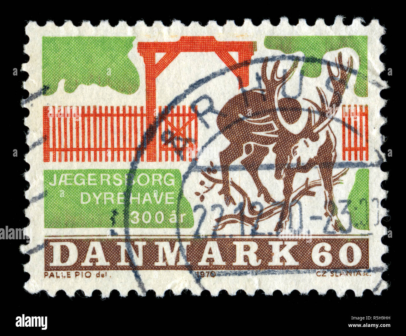 Timbre-poste du Danemark dans la série émise en Banque D'Images