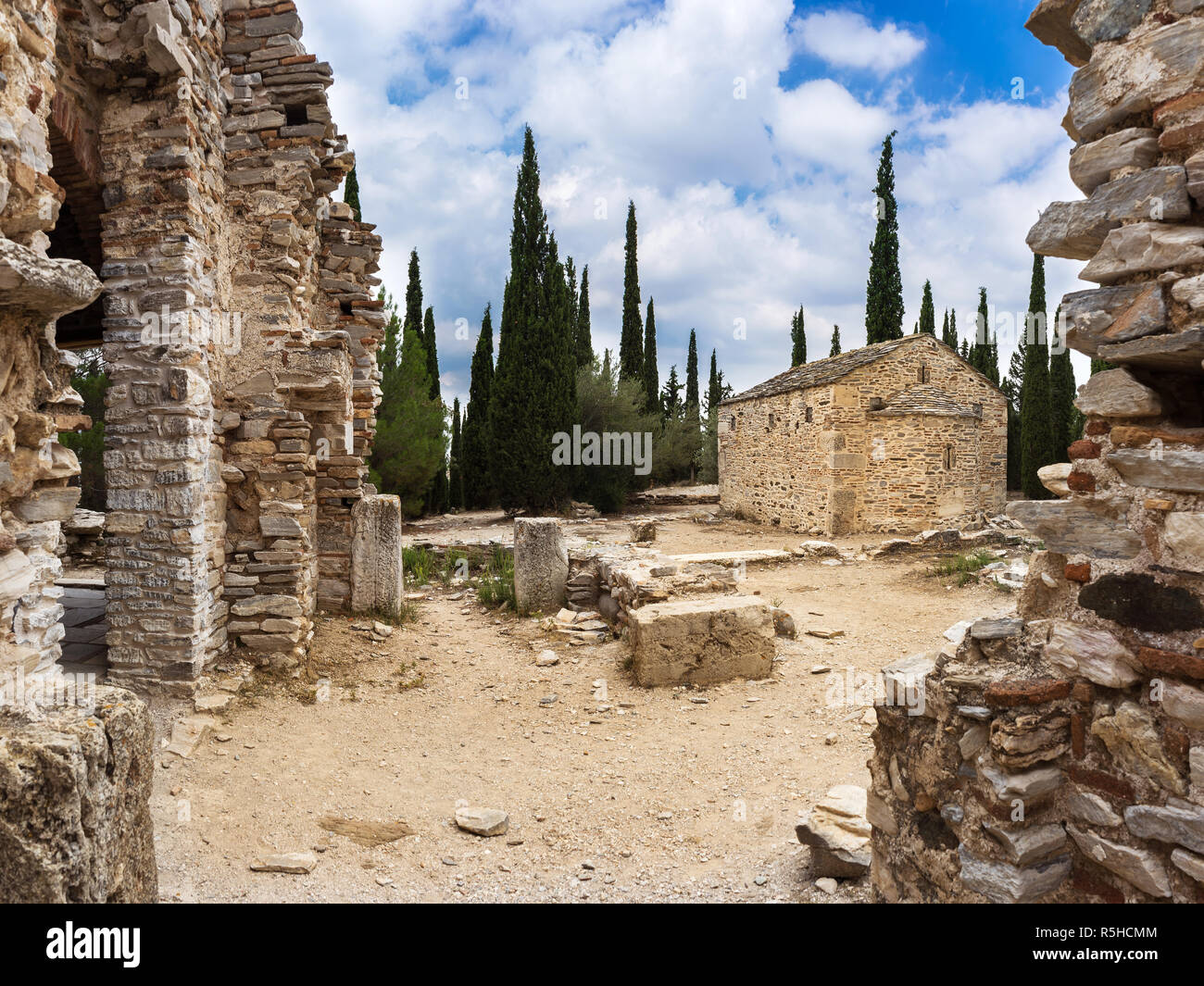 Monastère byzantin à Kaisariani salon, près d'Athènes, Grèce Banque D'Images