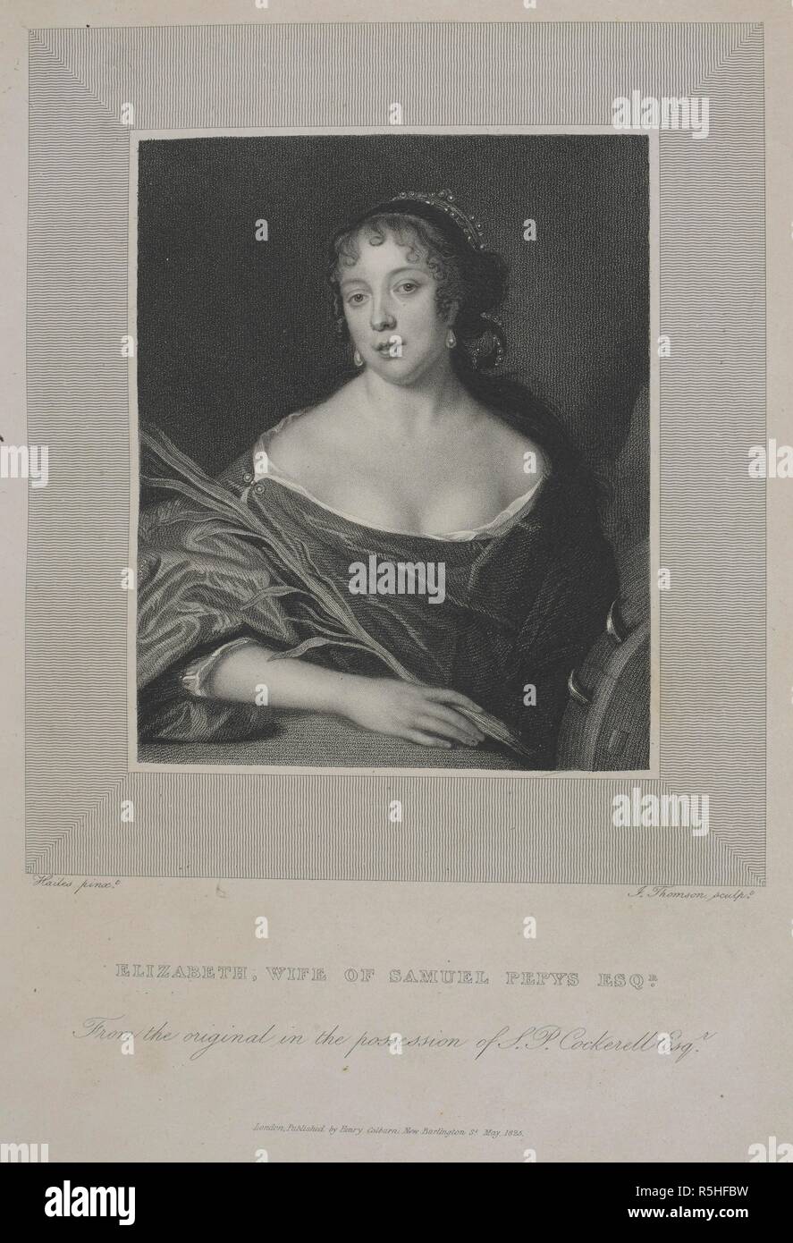 Elizabeth, la femme de Samuel Pepys, esq. Elisabeth Pepys (Élisabeth de St Michel) (1640â€"1669). Mémoires de Samuel Pepys, Esq. F.R.S., secrétaire à l'amirauté dans les règnes de Charles II et Jacques II : composé de son journal de 1659 à 1669, décrypté par l'abbé John Smith, à partir de l'original un MS. dans la bibliothèque Pepysian, et une sélection de sa correspondance privée / edited by Richard, Lord Braybrooke. Londres : Henry Colburn, 1825. Source : 1321.h.22 en face de la page 2. Banque D'Images