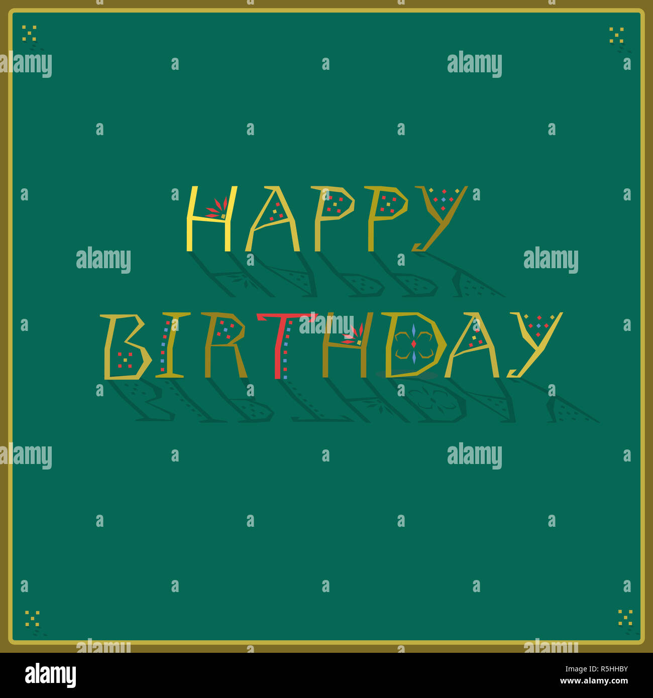 Joyeux Anniversaire Police Artistique Carte De Souhaits Photo Stock Alamy