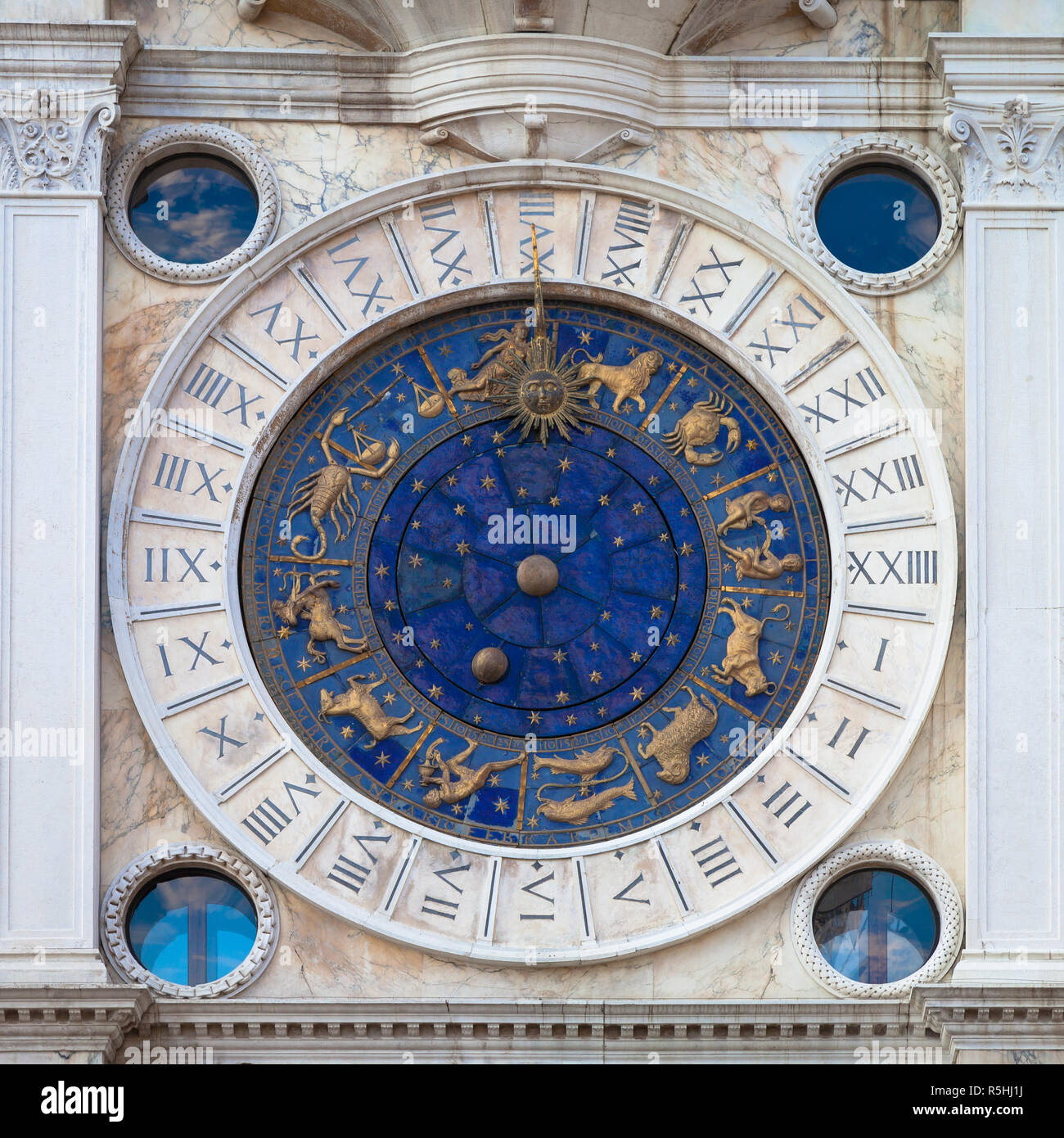Venise, Italie - St Mark's Clocktower détail Banque D'Images