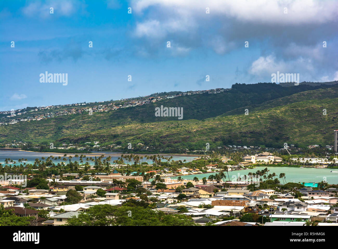 Vue d'Hawaii Kai, Oahu, Hawaii Banque D'Images