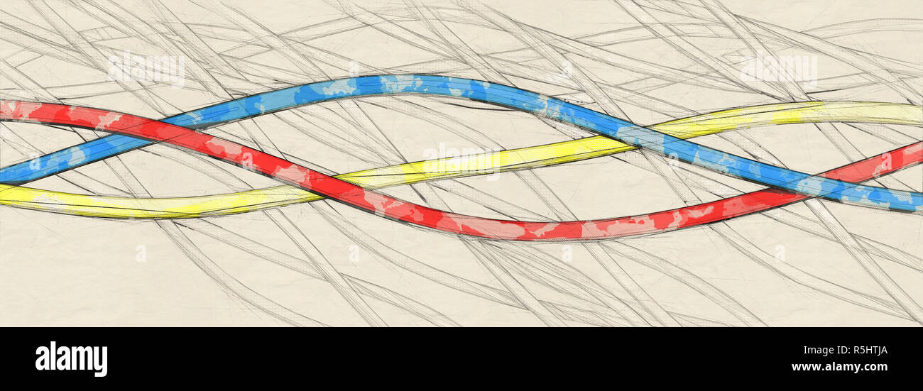 Modèle de collagène, protéine de structure chimique. Composante essentielle de la peau, des os, des cheveux, des tissus conjonctifs, etc. le rendu 3D basé sur protein data bank e Banque D'Images