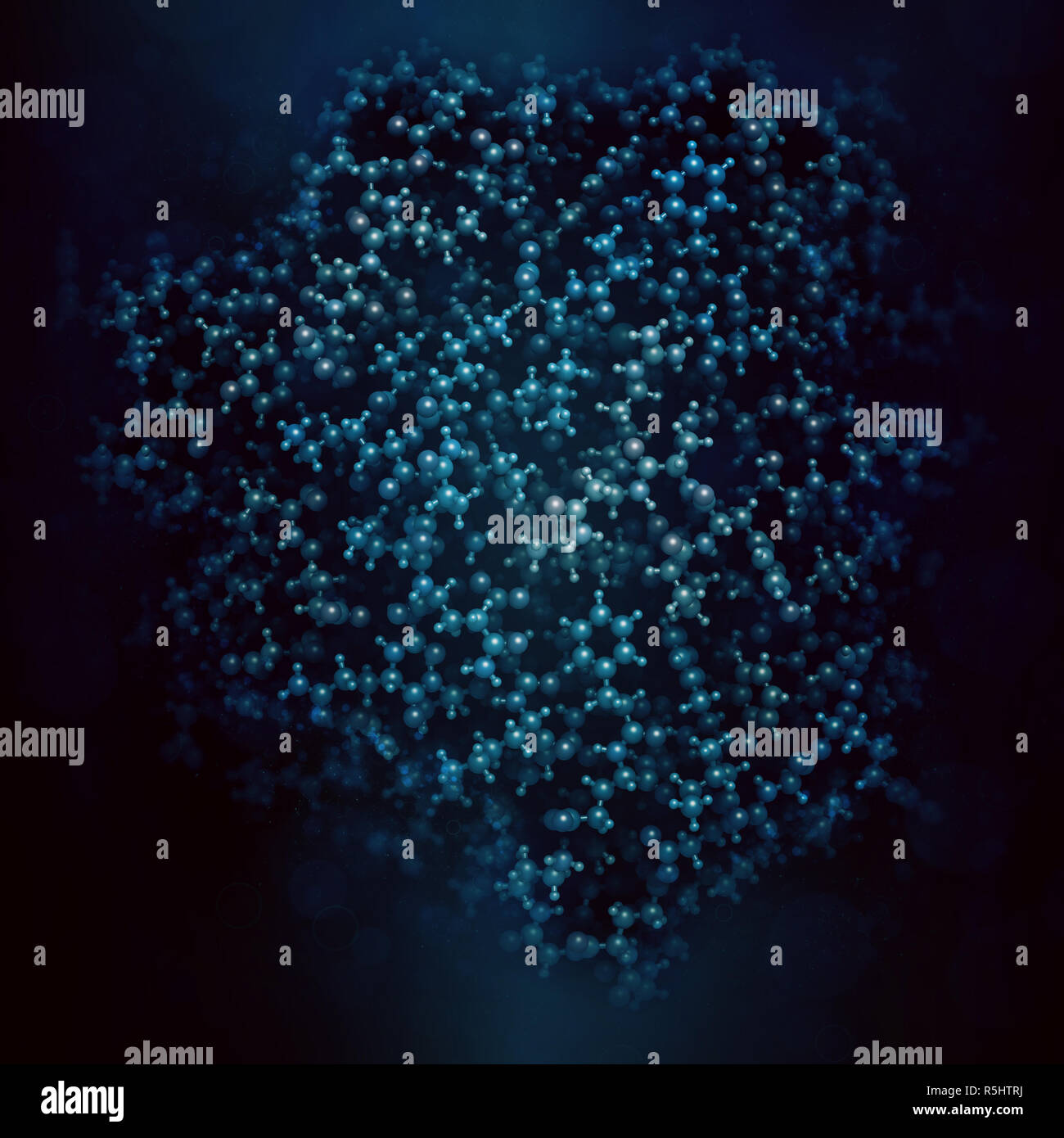 La thrombine (enzyme de coagulation du sang bovin). Protéine clé dans la cascade de la coagulation. Convertit le fibrinogène en fibrine insoluble soluble. Le rendu 3D Banque D'Images