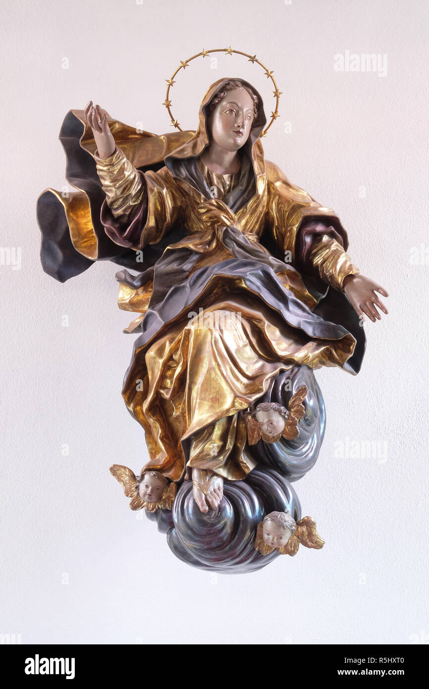 Assomption de la Vierge Marie, l'Église dans le Couvent des Soeurs de la Sainte Croix à Gemunden, Allemagne Banque D'Images