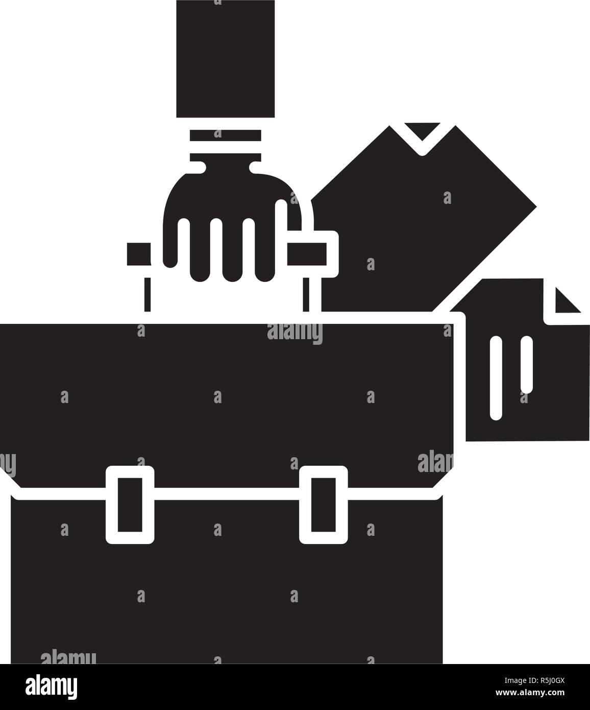 Projet d'entreprise icône noire, vector signe sur fond isolé. Projet d'entreprise symbole, illustration Illustration de Vecteur