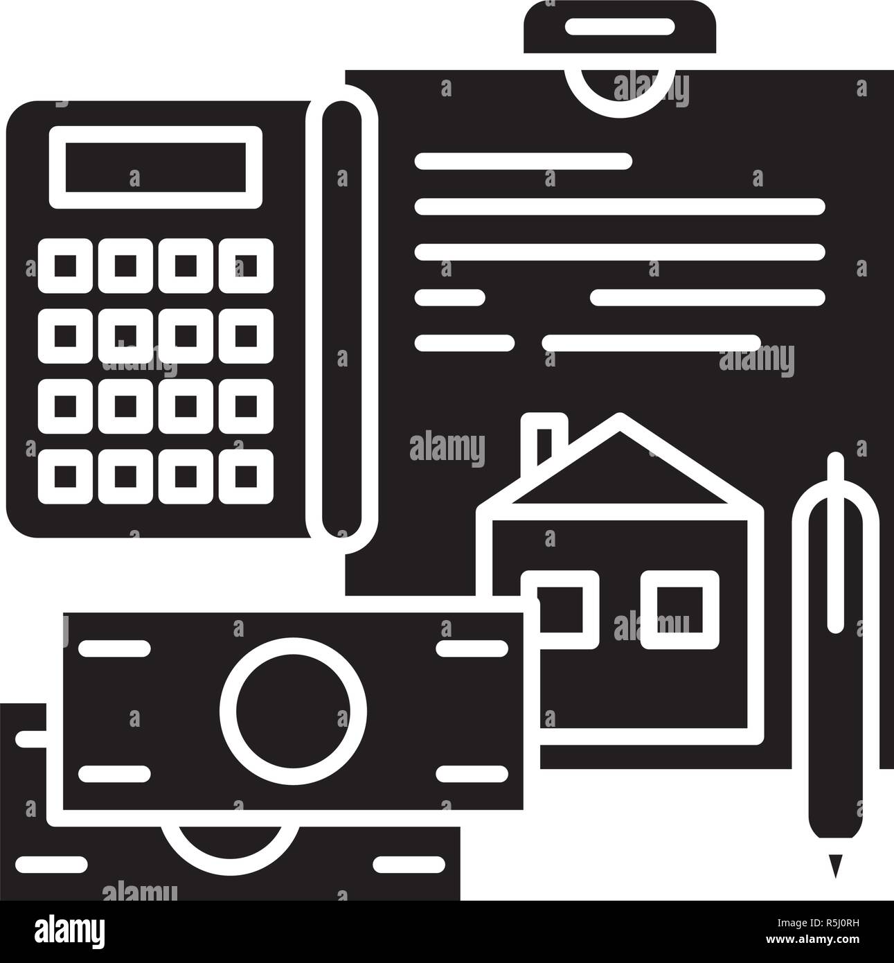 Dépenses personnelles icône noire, vector signe sur fond isolé. Dépenses personnelles symbole, illustration Illustration de Vecteur