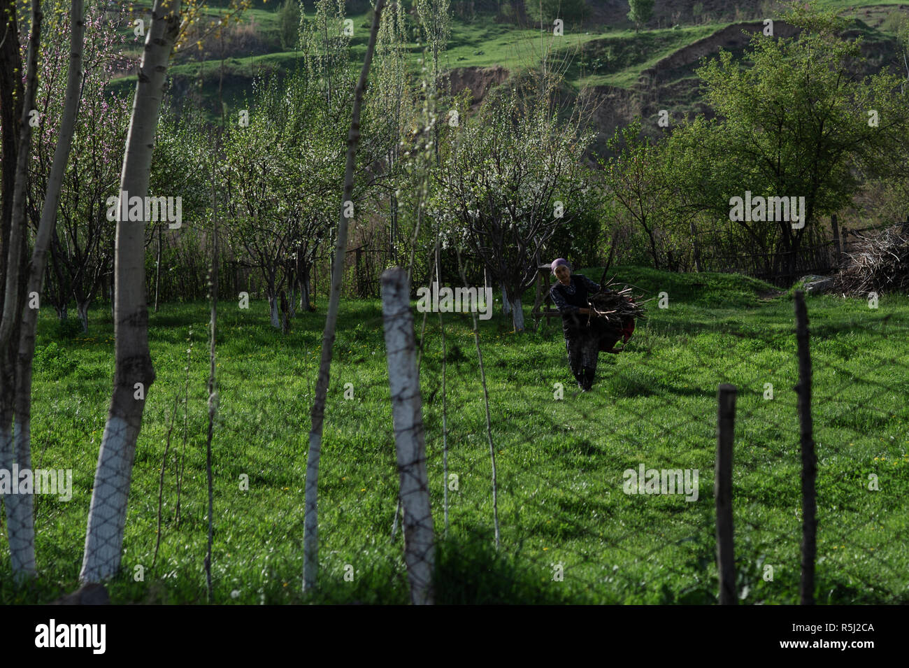 Des scènes de petits villages dans les régions rurales de l'Ouzbékistan. Banque D'Images