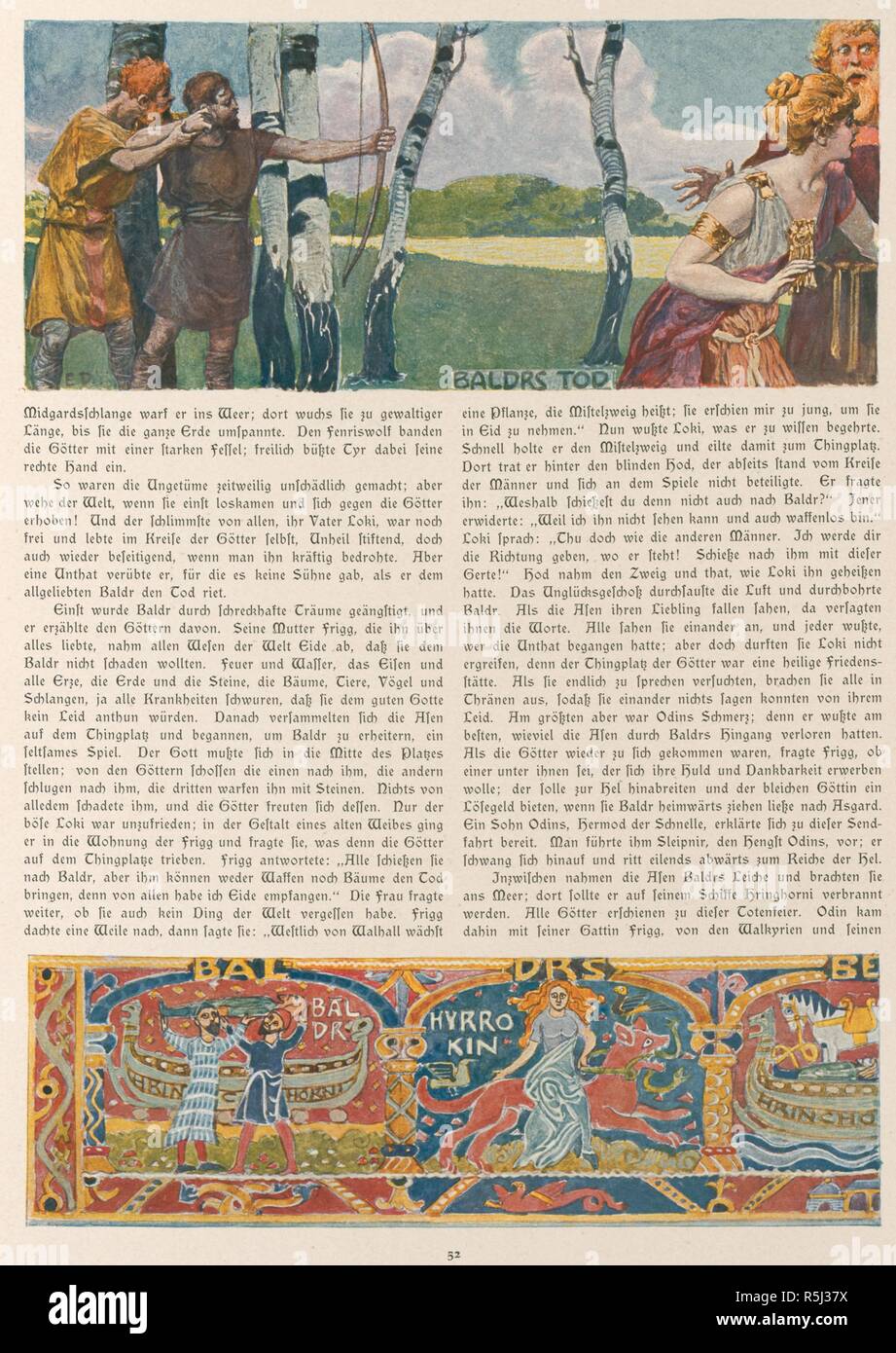 La mort de Baldr (sur votre gauche). À partir de 'Valhalla : dieux des Teutons'. Musée : collection privée. Auteur :, Emil DOEPLER. Banque D'Images